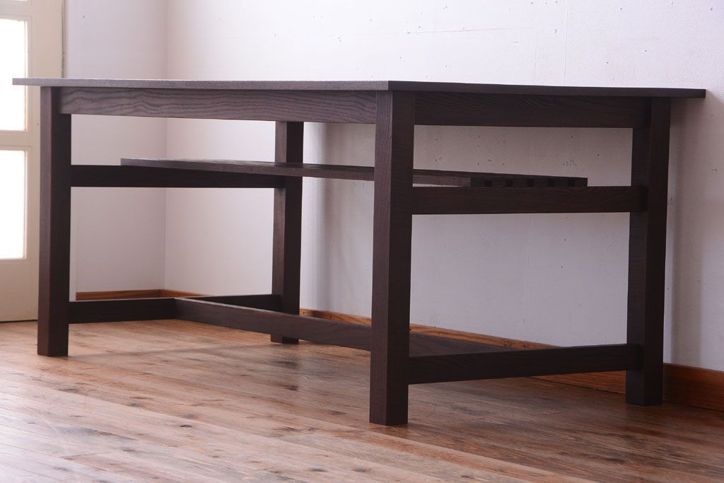 アンティーク家具　アンティーク　天板オーク材!大きなダイニングテーブル(作業台)