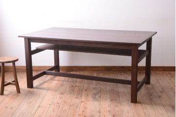 アンティーク家具　アンティーク　天板オーク材!大きなダイニングテーブル(作業台)