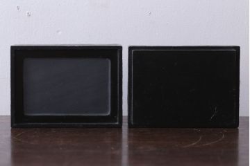 アンティーク雑貨　古民具・骨董 玉杢製箱付き!古い石製の彫刻収納箱