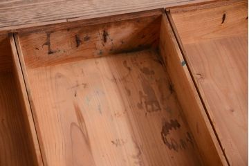 アンティーク家具　古民具・骨董　明治〜大正　岐阜県産　前面檜材!上品な二段重ね六尺水屋箪笥