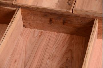 アンティーク家具　古民具・骨董　明治〜大正　岐阜県産　前面檜材!上品な二段重ね六尺水屋箪笥