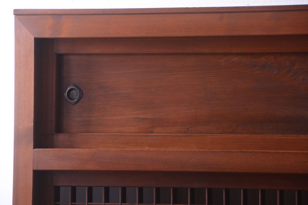 アンティーク家具　古民具・骨董　明治〜大正　岐阜県産　前面檜材!上品な二段重ね六尺水屋箪笥