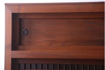 アンティーク家具　古民具・骨董　明治〜大正　岐阜県産　前面檜材!上品な二段重ね六尺水屋箪笥