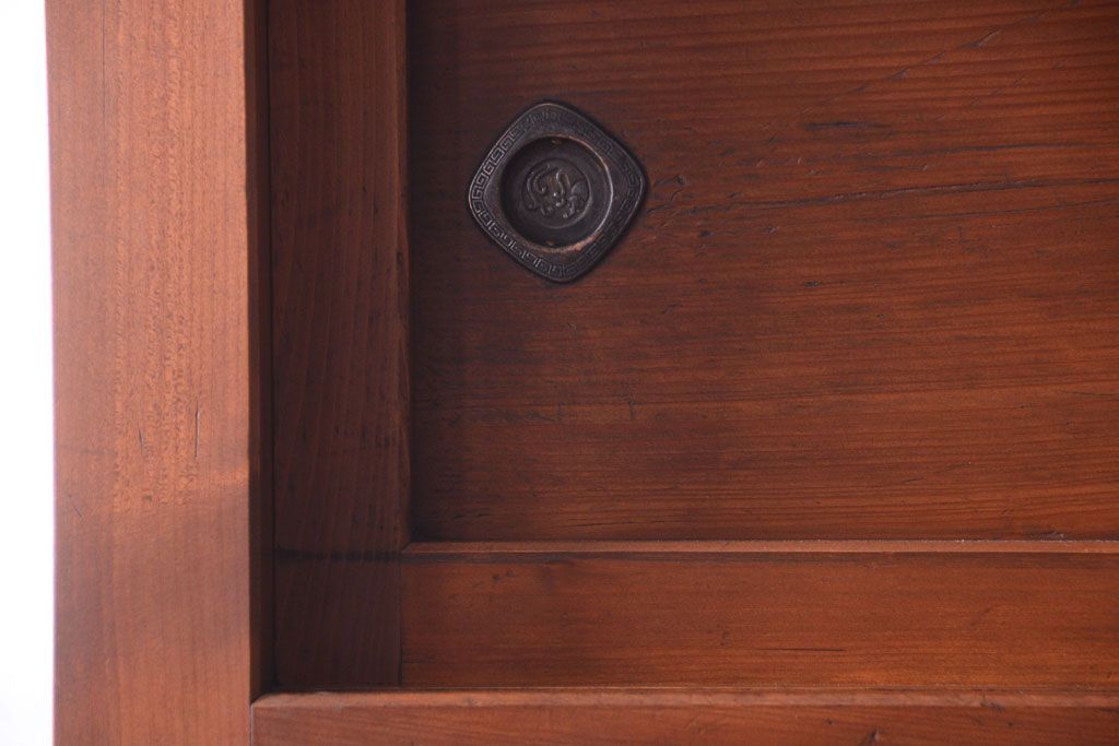 アンティーク家具　古民具・骨董　明治〜大正　岐阜県産　前面檜材!上品な二段重ね六尺水屋箪笥