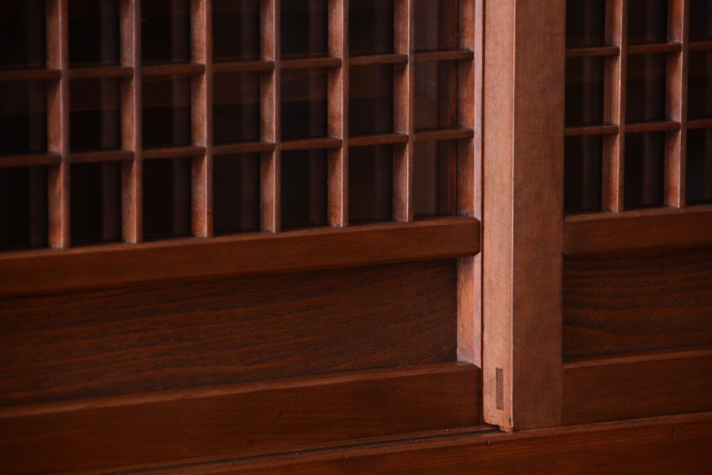 アンティーク家具　古民具・骨董　明治〜大正　岐阜県産　前面檜材!上品な二段重ね六尺水屋箪笥