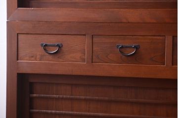 アンティーク家具　古民具・骨董　明治〜大正　岐阜県産　前面檜材!上品な二段重ね六尺水屋箪笥