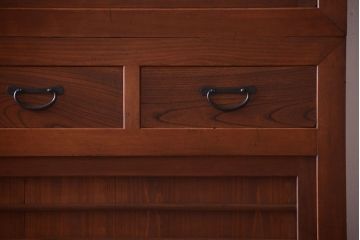 アンティーク家具　古民具・骨董　明治〜大正　岐阜県産　前面檜材!上品な二段重ね六尺水屋箪笥