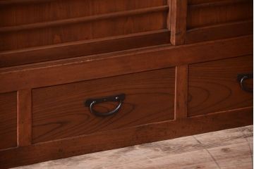 アンティーク家具　古民具・骨董　明治〜大正　岐阜県産　前面檜材!上品な二段重ね六尺水屋箪笥