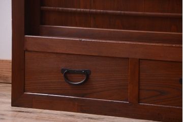 アンティーク家具　古民具・骨董　明治〜大正　岐阜県産　前面檜材!上品な二段重ね六尺水屋箪笥