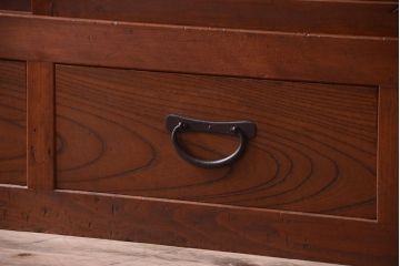 アンティーク家具　古民具・骨董　明治〜大正　岐阜県産　前面檜材!上品な二段重ね六尺水屋箪笥