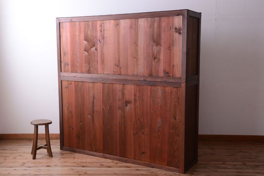 アンティーク家具　古民具・骨董　明治〜大正　岐阜県産　前面檜材!上品な二段重ね六尺水屋箪笥