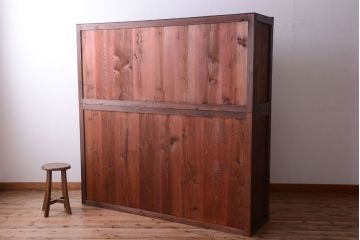 アンティーク家具　古民具・骨董　明治〜大正　岐阜県産　前面檜材!上品な二段重ね六尺水屋箪笥