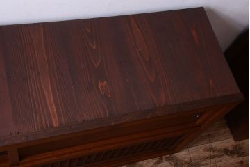 アンティーク家具　古民具・骨董　明治〜大正　岐阜県産　前面檜材!上品な二段重ね六尺水屋箪笥