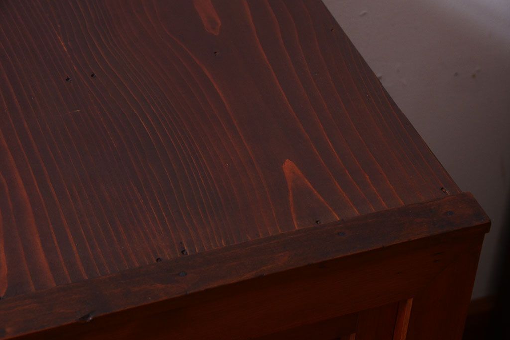 アンティーク家具　古民具・骨董　明治〜大正　岐阜県産　前面檜材!上品な二段重ね六尺水屋箪笥