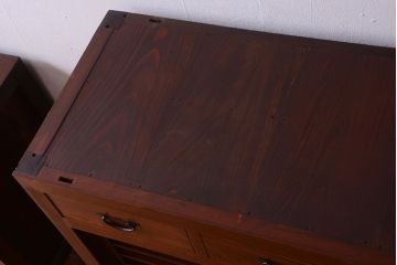 アンティーク家具　古民具・骨董　明治〜大正　岐阜県産　前面檜材!上品な二段重ね六尺水屋箪笥