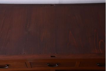 アンティーク家具　古民具・骨董　明治〜大正　岐阜県産　前面檜材!上品な二段重ね六尺水屋箪笥