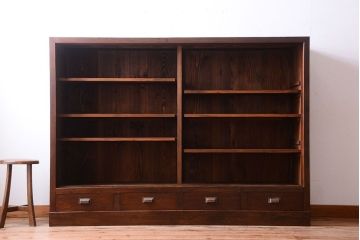 アンティーク家具　和製アンティーク　大振りサイズ!古い木のガラス収納棚