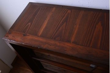 アンティーク家具　和製アンティーク　大振りサイズ!古い木のガラス収納棚