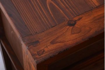 アンティーク家具　和製アンティーク　大振りサイズ!古い木のガラス収納棚