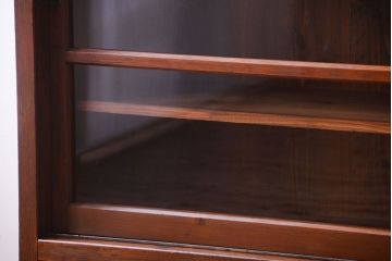 アンティーク家具　和製アンティーク　大振りサイズ!古い木のガラス収納棚