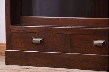 アンティーク家具　和製アンティーク　大振りサイズ!古い木のガラス収納棚