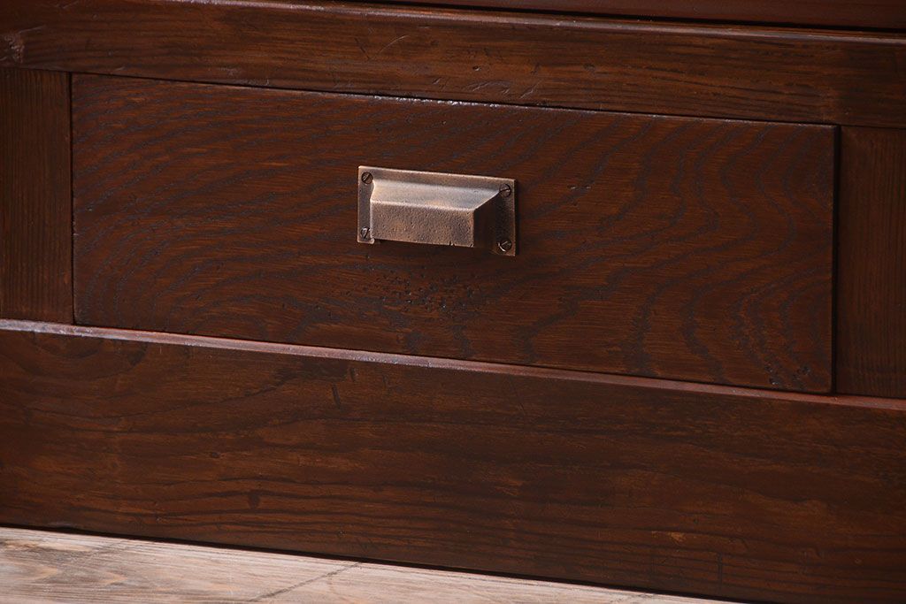 アンティーク家具　和製アンティーク　大振りサイズ!古い木のガラス収納棚