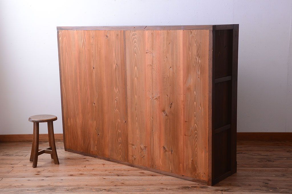 アンティーク家具　和製アンティーク　大振りサイズ!古い木のガラス収納棚