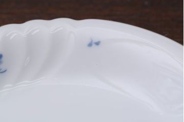 中古　大倉陶園　金彩　エンボス　ブルーフラワー小皿6枚セット(洋食器)