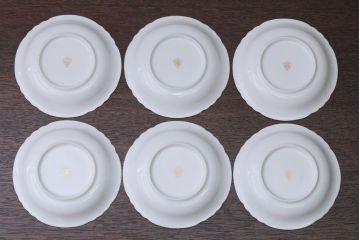 中古　大倉陶園　金彩　エンボス　ブルーフラワー小皿6枚セット(洋食器)