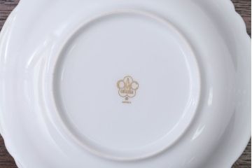 中古　大倉陶園　金彩　エンボス　ブルーフラワー小皿6枚セット(洋食器)