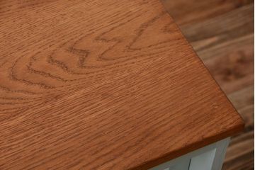 アンティーク家具　アンティークペイント　気泡ガラス入り!4枚扉のカウンターテーブル(1)