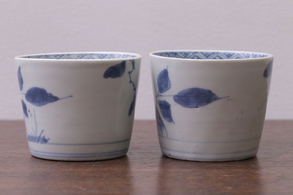 アンティーク雑貨　古民具・骨董　江戸後期　蕎麦猪口2客セット(1)