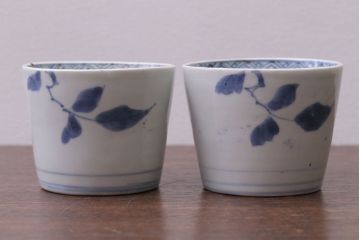 アンティーク雑貨　古民具・骨董　江戸後期　蕎麦猪口2客セット(1)