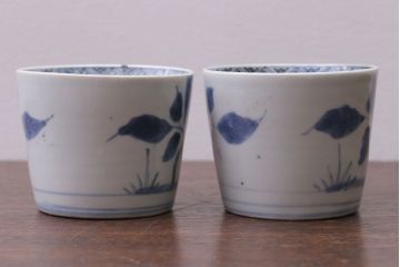 アンティーク雑貨　古民具・骨董　江戸後期　蕎麦猪口2客セット(1)