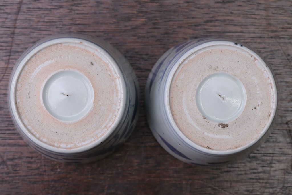 アンティーク雑貨　古民具・骨董　江戸後期　蕎麦猪口2客セット(1)