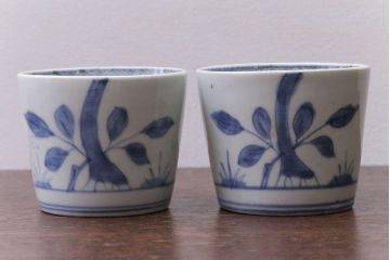 アンティーク雑貨　古民具・骨董　江戸後期　蕎麦猪口2客セット(2)