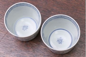 アンティーク雑貨　古民具・骨董　江戸後期　蕎麦猪口2客セット(2)