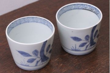 アンティーク雑貨　古民具・骨董　江戸後期　蕎麦猪口2客セット(2)