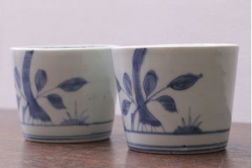 アンティーク雑貨　古民具・骨董　江戸後期　蕎麦猪口2客セット(2)