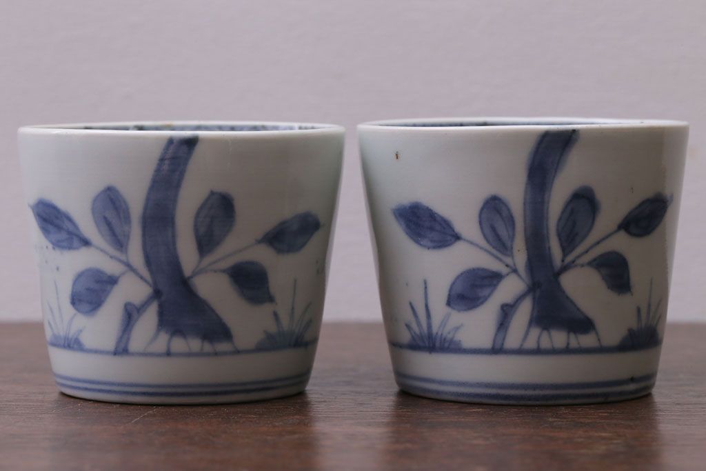 アンティーク雑貨　古民具・骨董　江戸後期　蕎麦猪口2客セット(2)