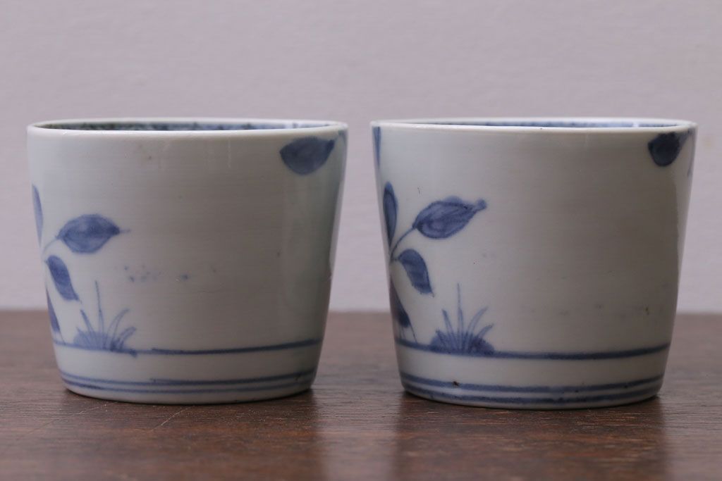 アンティーク雑貨　古民具・骨董　江戸後期　蕎麦猪口2客セット(2)