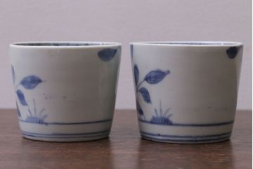 アンティーク雑貨　古民具・骨董　江戸後期　蕎麦猪口2客セット(2)