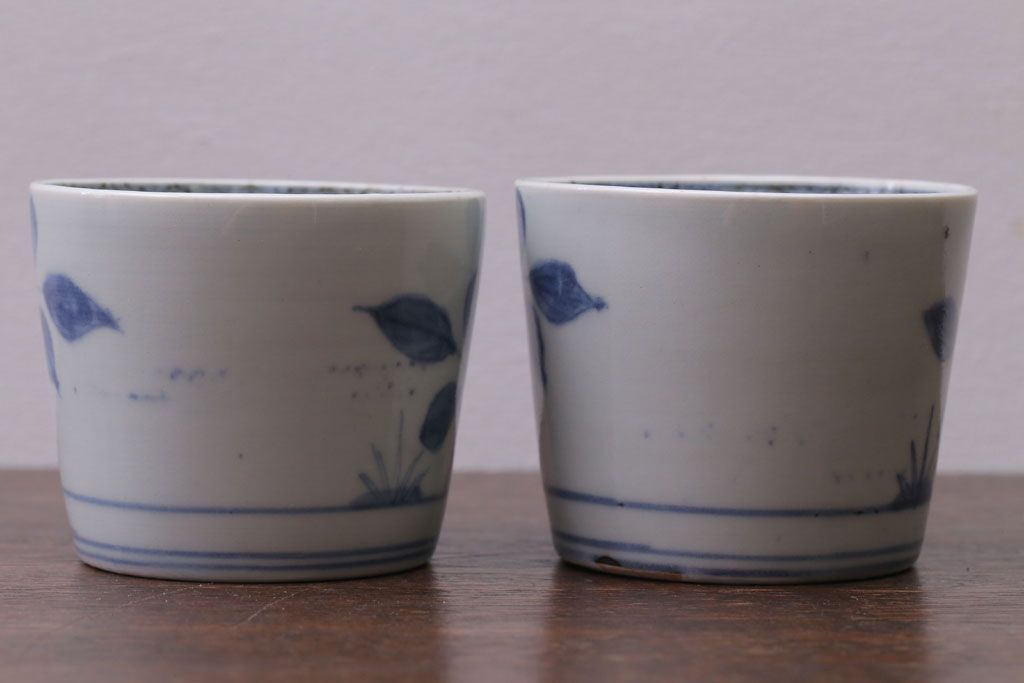アンティーク雑貨　古民具・骨董　江戸後期　蕎麦猪口2客セット(2)