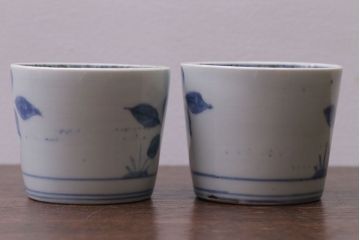 アンティーク雑貨　古民具・骨董　江戸後期　蕎麦猪口2客セット(2)