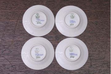 アンティーク雑貨　中古　ROYAL COPENHAGEN(ロイヤルコペンハーゲン)　BLUE FLUTED FULL LACE(ブルーフルーテッド フルレース) 小皿&ソーサー4客セット(洋食器)