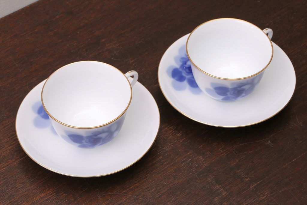 アンティーク雑貨　中古　大倉陶園　カップ&ソーサー2客セット(洋食器)