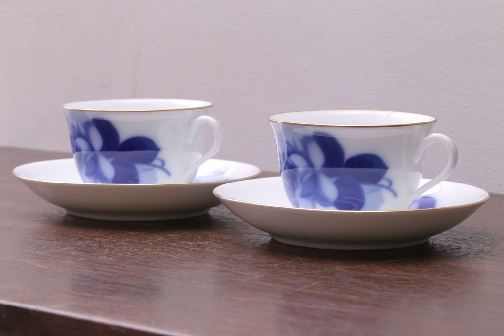 アンティーク雑貨　中古　大倉陶園　カップ&ソーサー2客セット(洋食器)