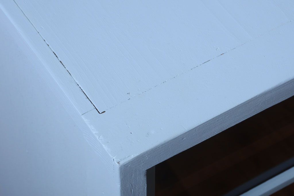 アンティーク家具　ペイント　引き出し2杯付き!アンティーク戸棚(収納棚)