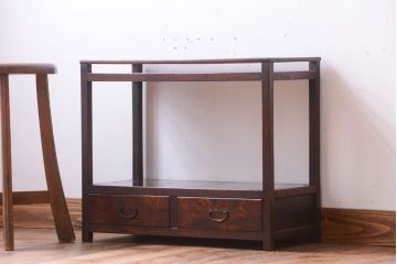 アンティーク家具　古民具・骨董　明治〜大正　欅材・杉材製!引き出し付きの古い飾り棚