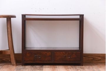 アンティーク家具　古民具・骨董　明治〜大正　欅材・杉材製!引き出し付きの古い飾り棚